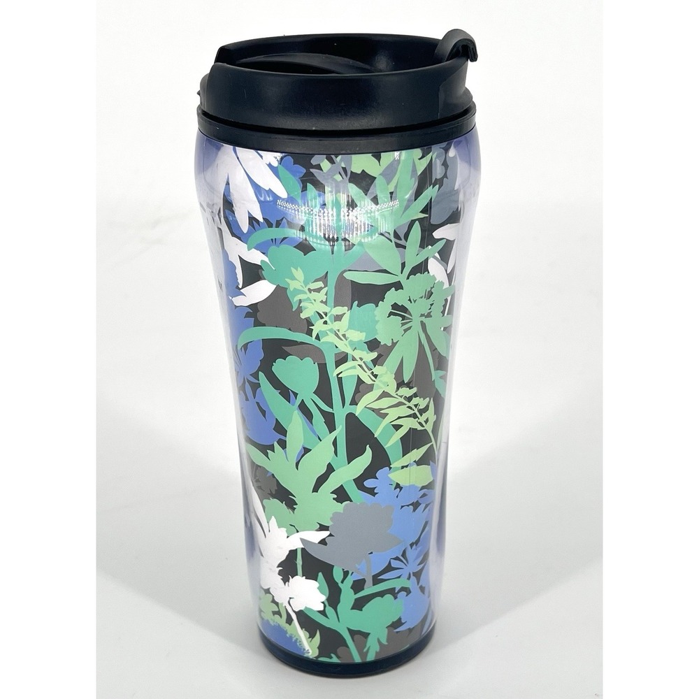 Vera Bradley Camofloral Travel Mug BPA FREE 16oz Coffee Cup with Lid Blue Green